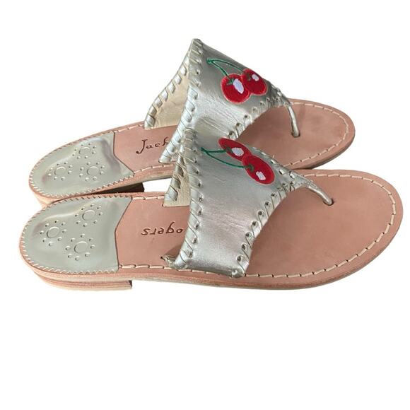Jack Rogers Whipstich Cherry Gold Thong Sandals size 6 - Picture 3 of 9